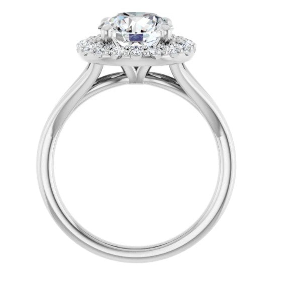 Natural Diamond Halo Style Engagement Ring