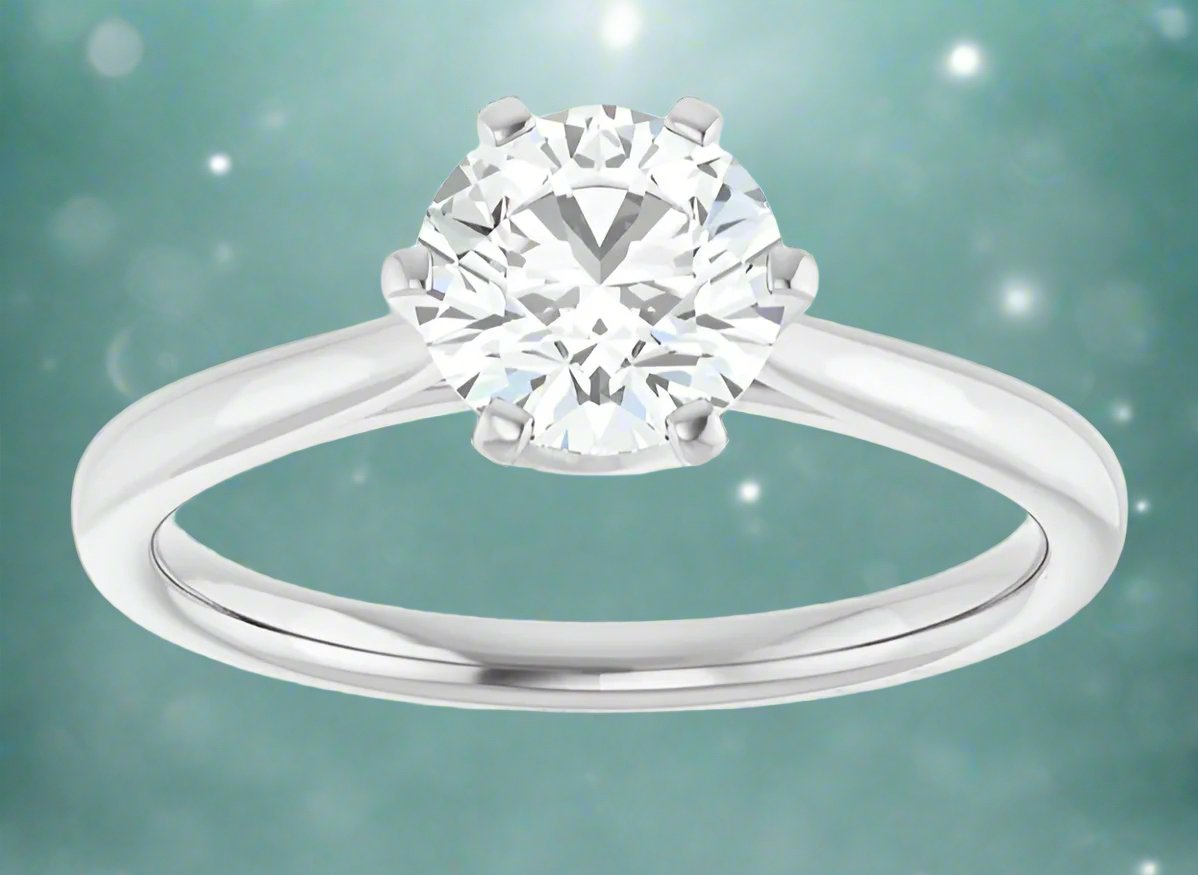 14K White Gold Solitaire Engagement Ring