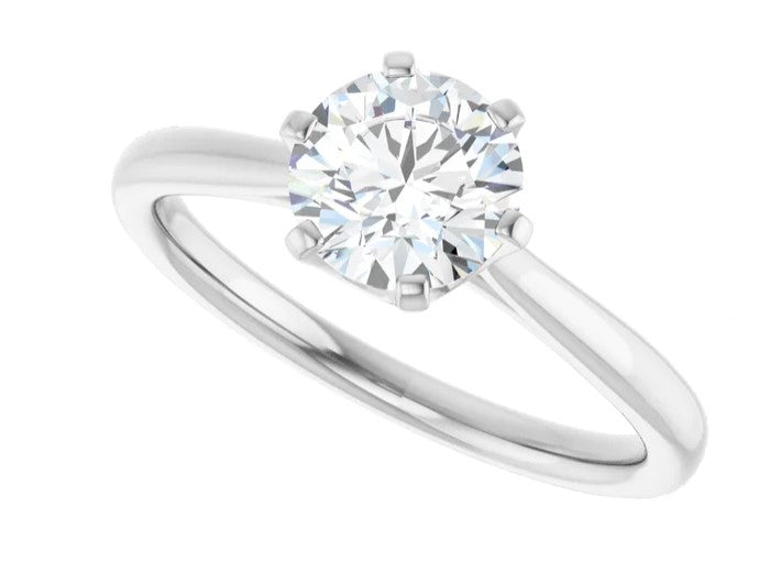 14K White Gold Solitaire Engagement Ring