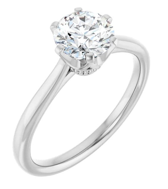 14K White Gold Solitaire Engagement Ring