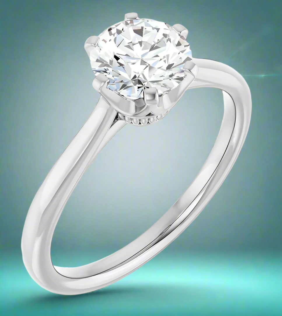 14K White Gold Solitaire Engagement Ring