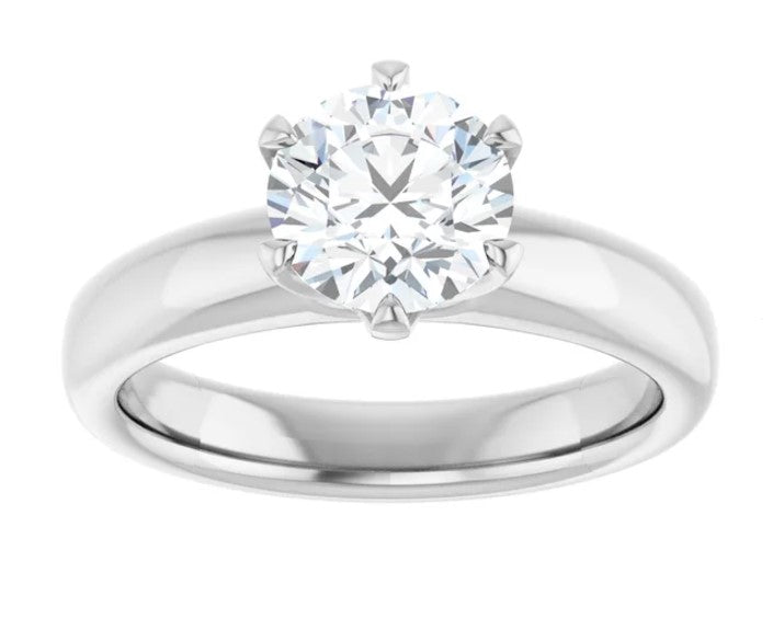 White Gold Natural Diamond Solitaire Engagement Ring