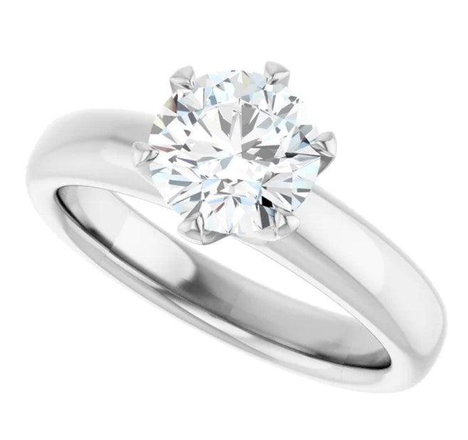 White Gold Natural Diamond Solitaire Engagement Ring