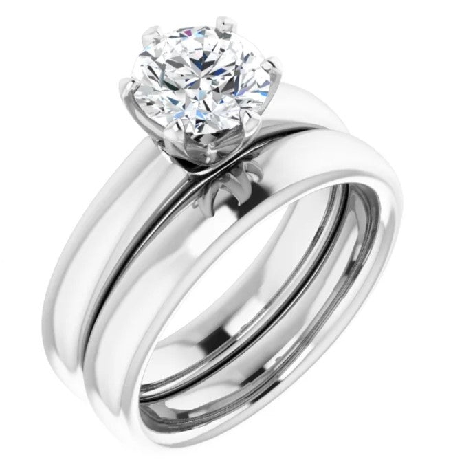 White Gold Natural Diamond Solitaire Engagement Ring