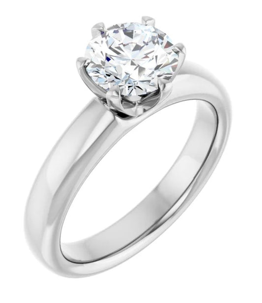 White Gold Natural Diamond Solitaire Engagement Ring