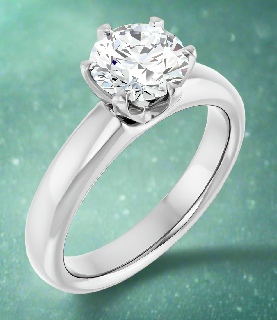 White Gold Natural Diamond Solitaire Engagement Ring