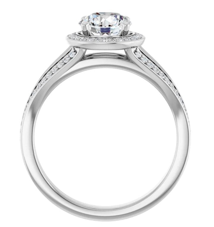 14K White Gold Halo-Style Engagement Ring