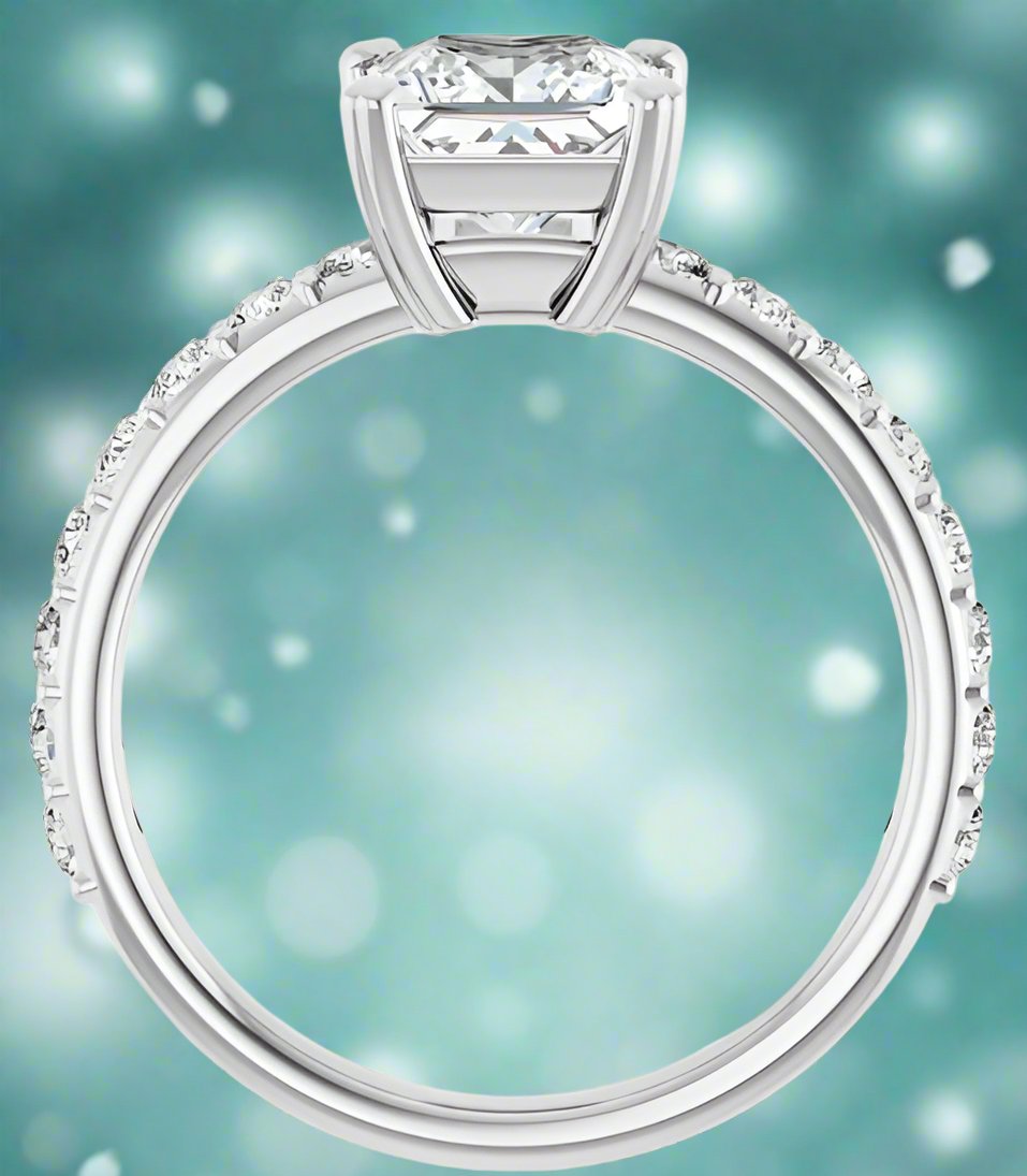 14K White Gold Diamond Accented Engagement Ring