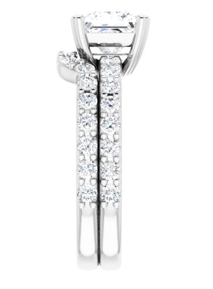 14K White Gold Diamond Accented Engagement Ring