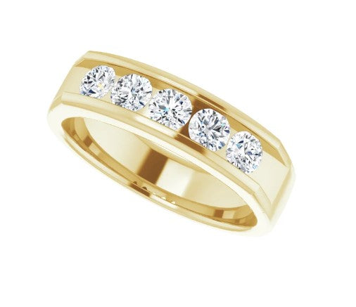 14K Yellow Gold Men's Diamond Ring