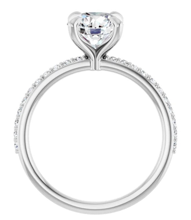 14K White Gold Accented Diamond Engagement Ring