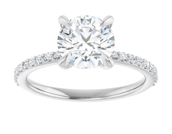 14K White Gold Accented Diamond Engagement Ring