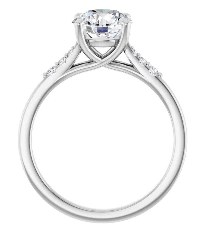 White Gold Accented Natural Diamond Ring