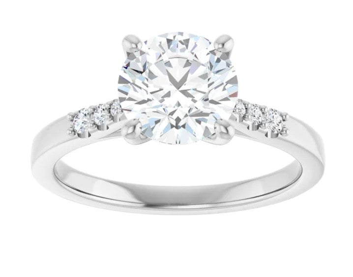 White Gold Accented Natural Diamond Ring