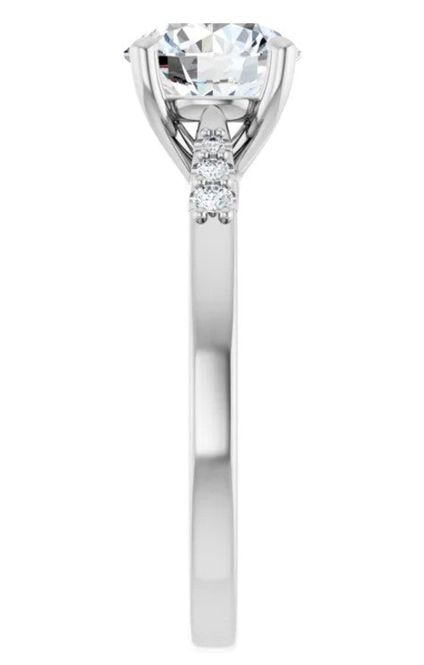 White Gold Accented Natural Diamond Ring