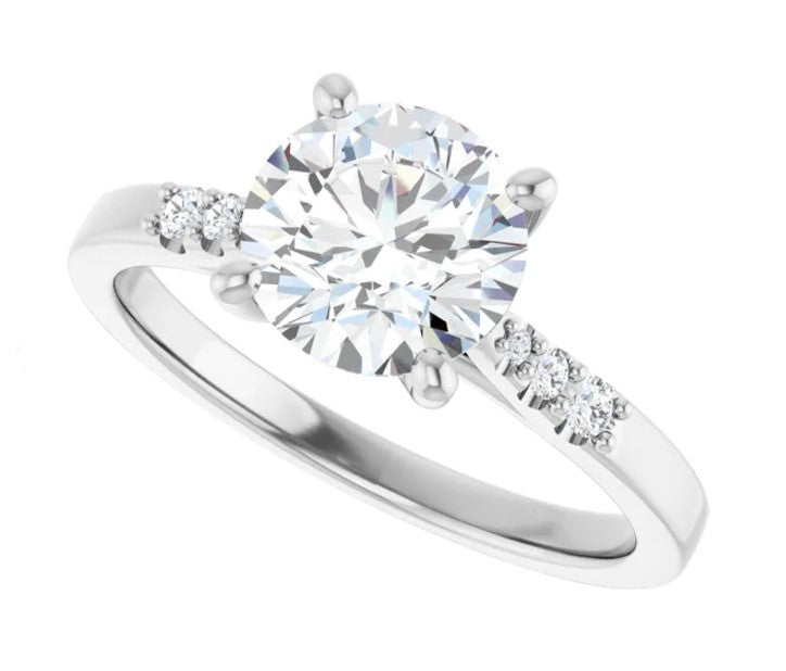 White Gold Accented Natural Diamond Ring