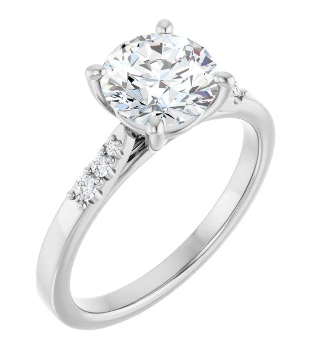 White Gold Accented Natural Diamond Ring