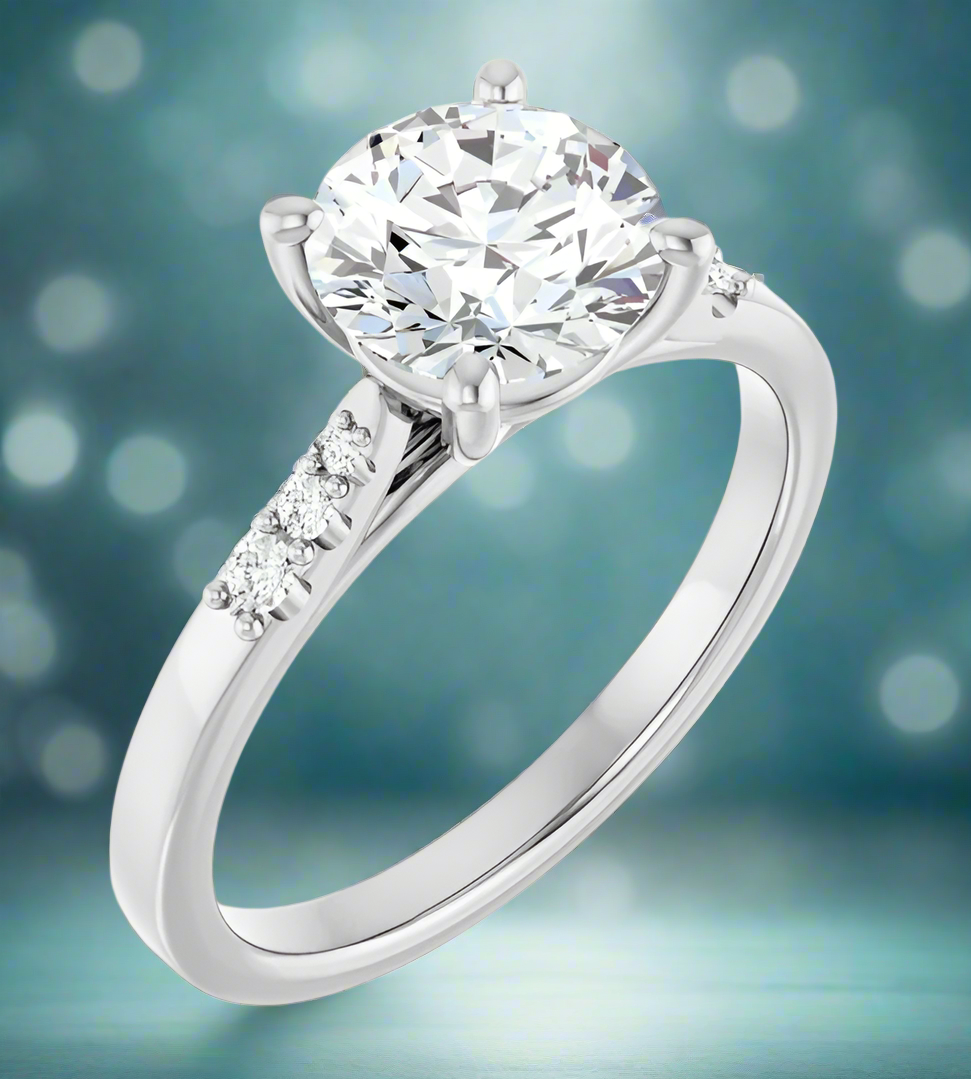 White Gold Accented Natural Diamond Ring