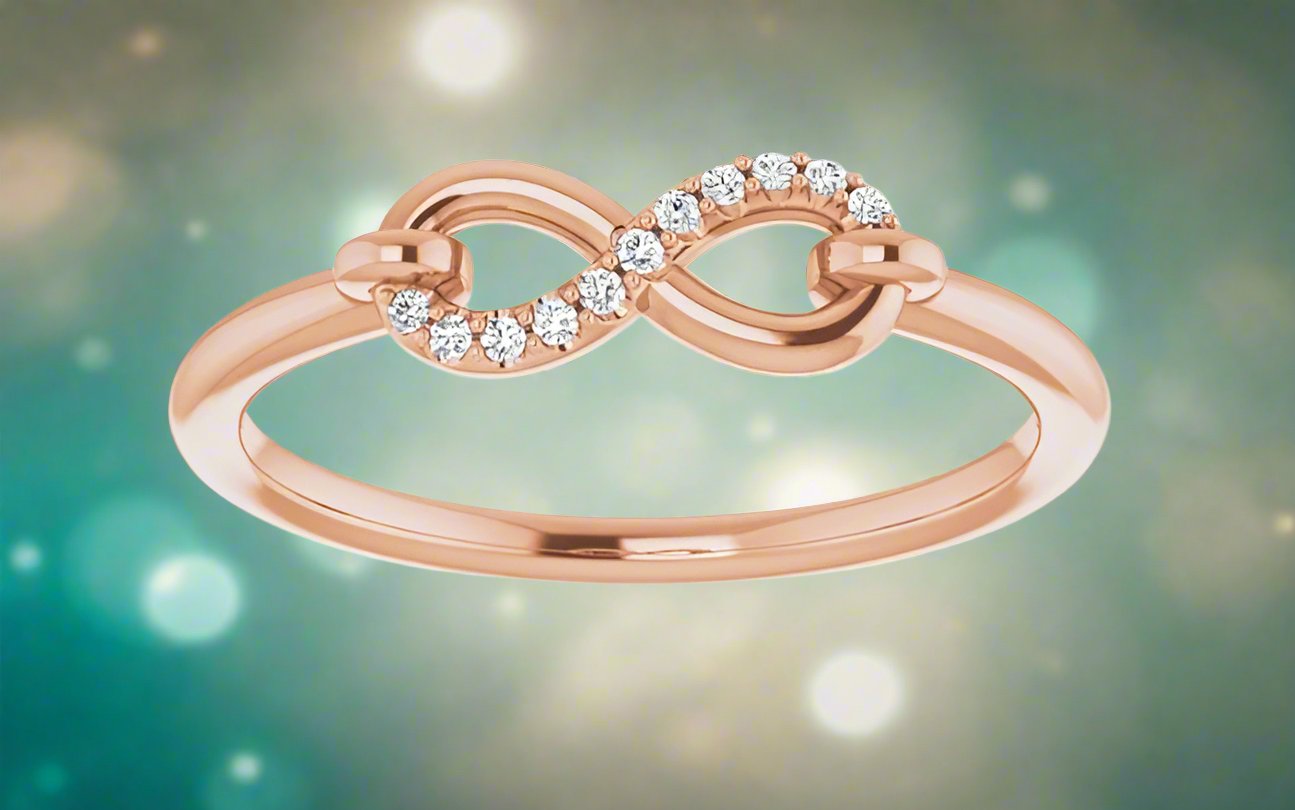 14K Rose Gold Infinity Inspired Ring 14k Gold