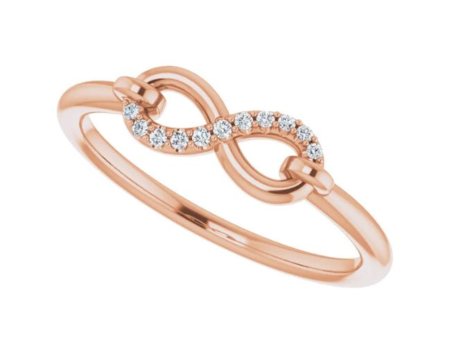 14K Rose Gold Infinity Inspired Ring 14k Gold