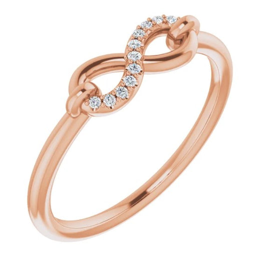 14K Rose Gold Infinity Inspired Ring 14k Gold