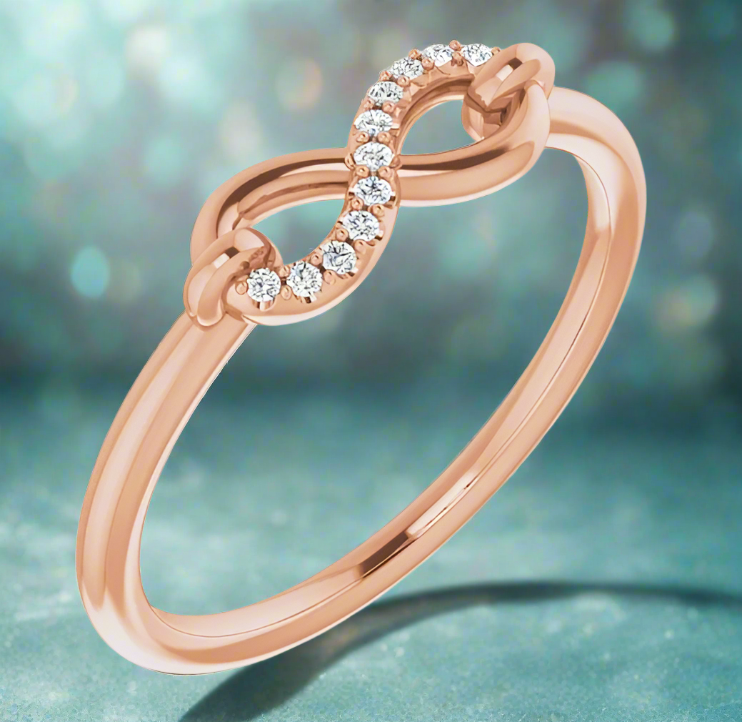 14K Rose Gold Infinity Inspired Ring 14k Gold