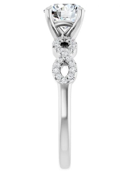 14K White Gold Natural Diamond Engagement Ring