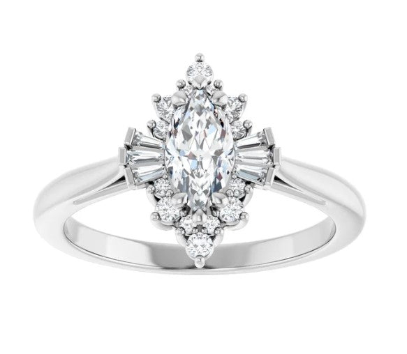 Marquise Natural Diamond Engagement Ring