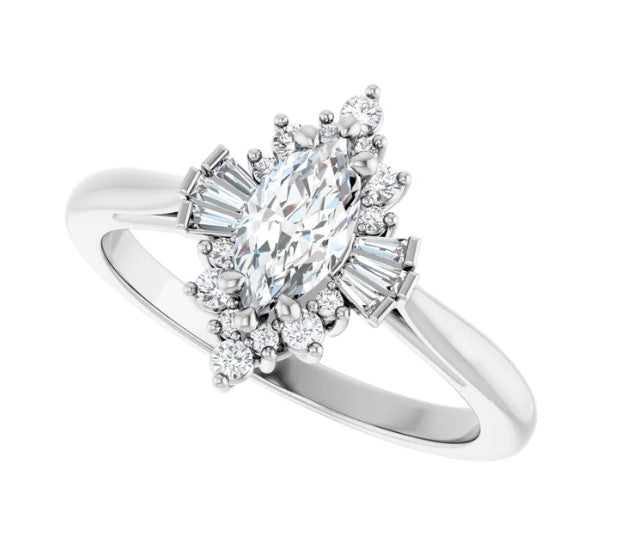 Marquise Natural Diamond Engagement Ring