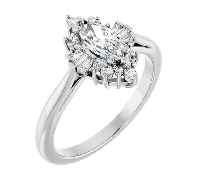 Marquise Natural Diamond Engagement Ring