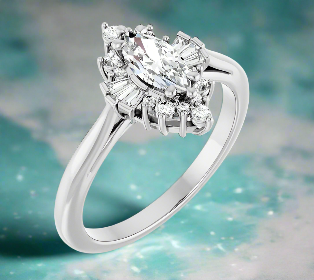 Marquise Natural Diamond Engagement Ring