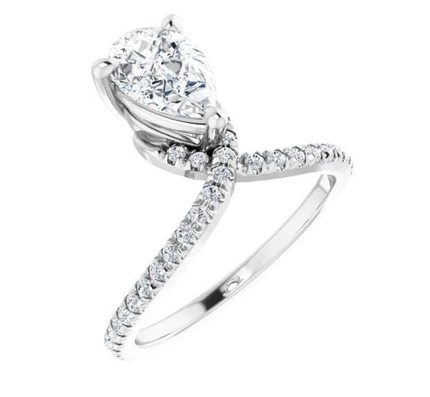 Natural Pear Diamond Engagement Ring