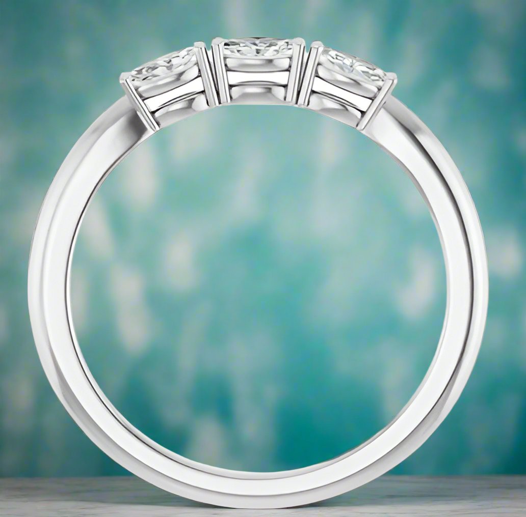 14K White Gold Marquise Anniversary Band