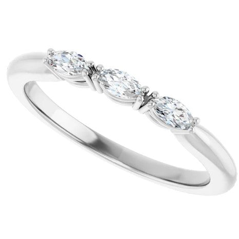 14K White Gold Marquise Anniversary Band