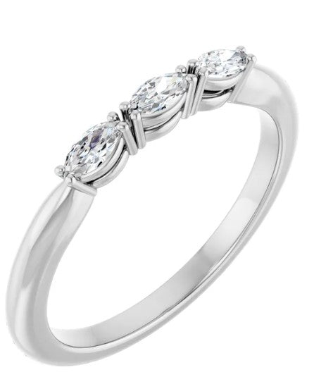 14K White Gold Marquise Anniversary Band