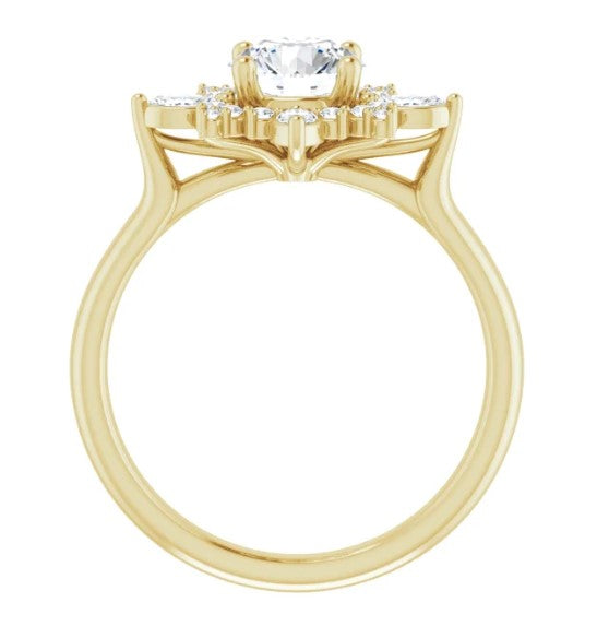 14K Yellow Gold Halo-Style Engagement Ring