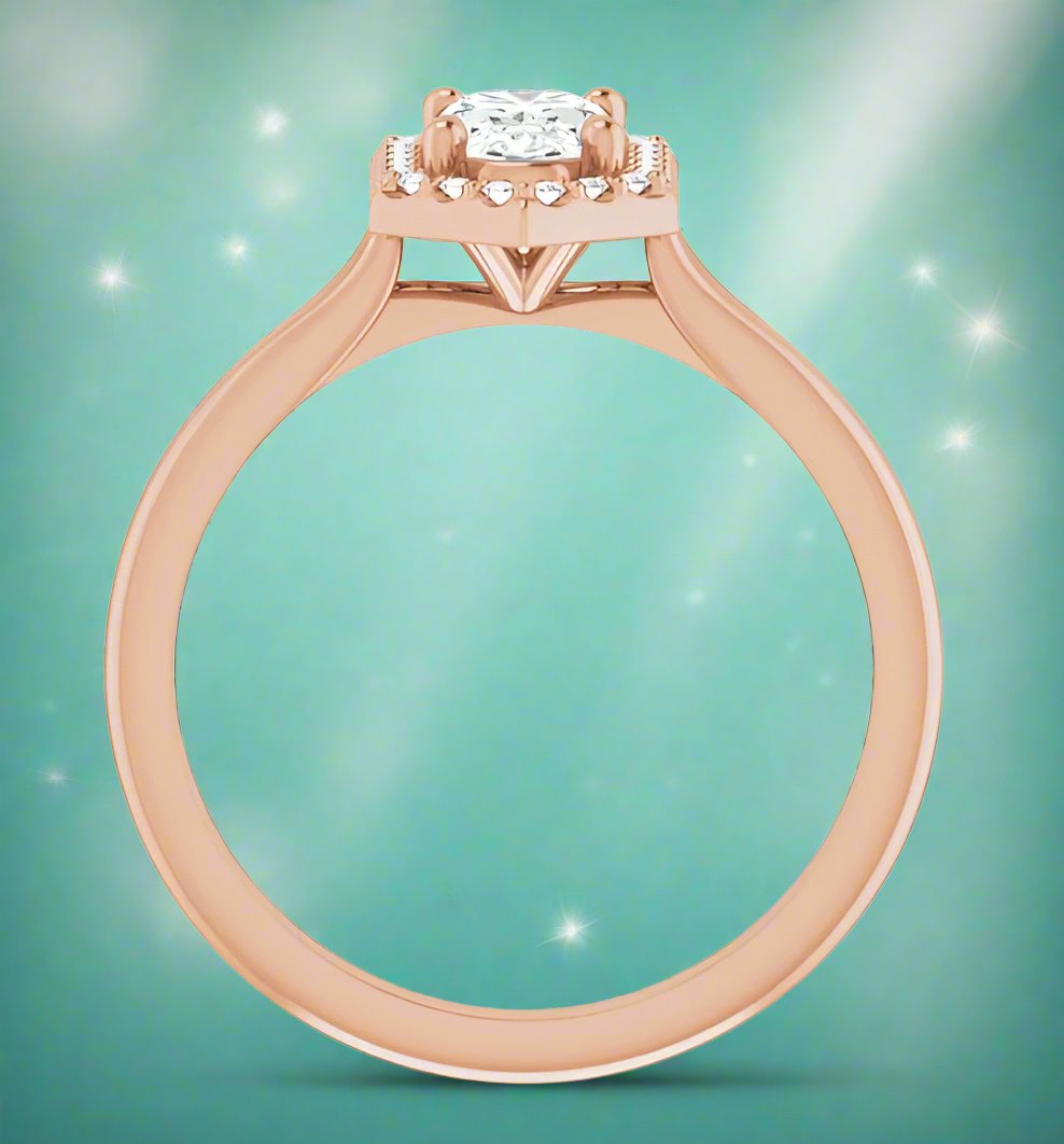 14K Rose Gold Halo-Style Engagement Ring