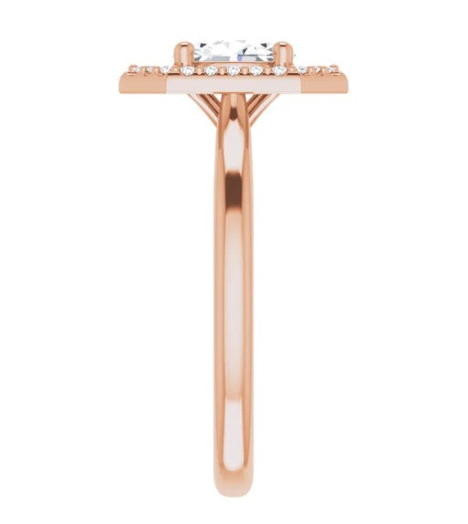 14K Rose Gold Halo-Style Engagement Ring