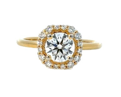 Natural Diamond Halo Engagement Ring