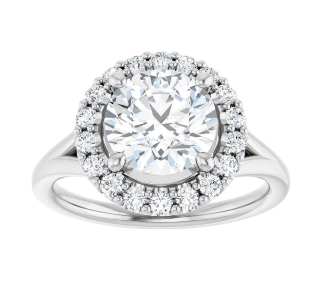 Natural Diamond Halo Style Engagement Ring