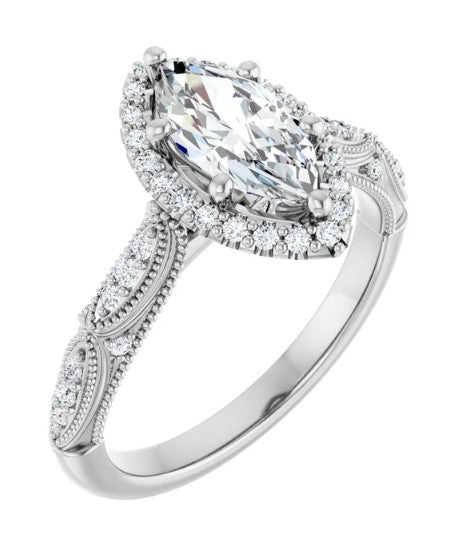 Marquise Vintage Inspired Engagement Ring