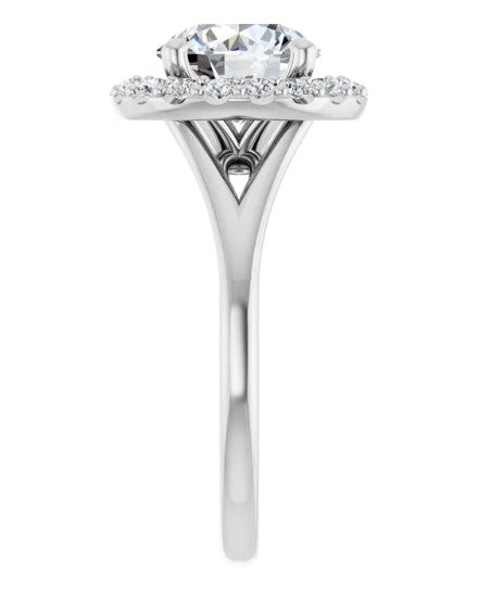 Natural Diamond Halo Style Engagement Ring