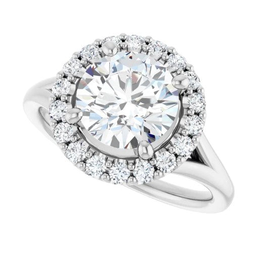 Natural Diamond Halo Style Engagement Ring