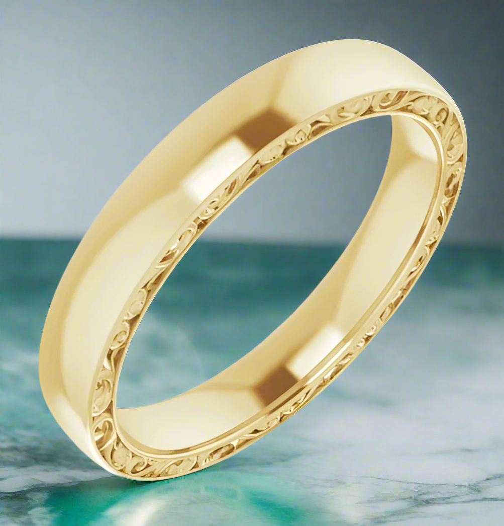 14K Yellow Gold Sculptural Band