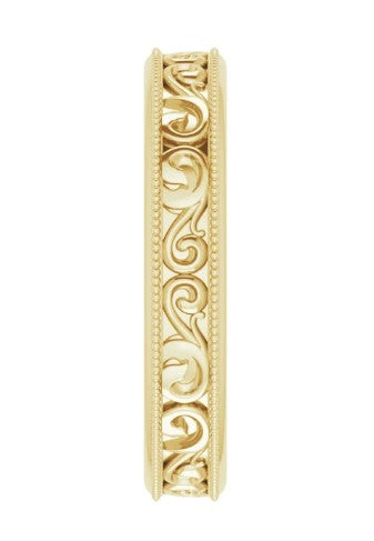 14K Yellow Gold 4mm Sculptural Band