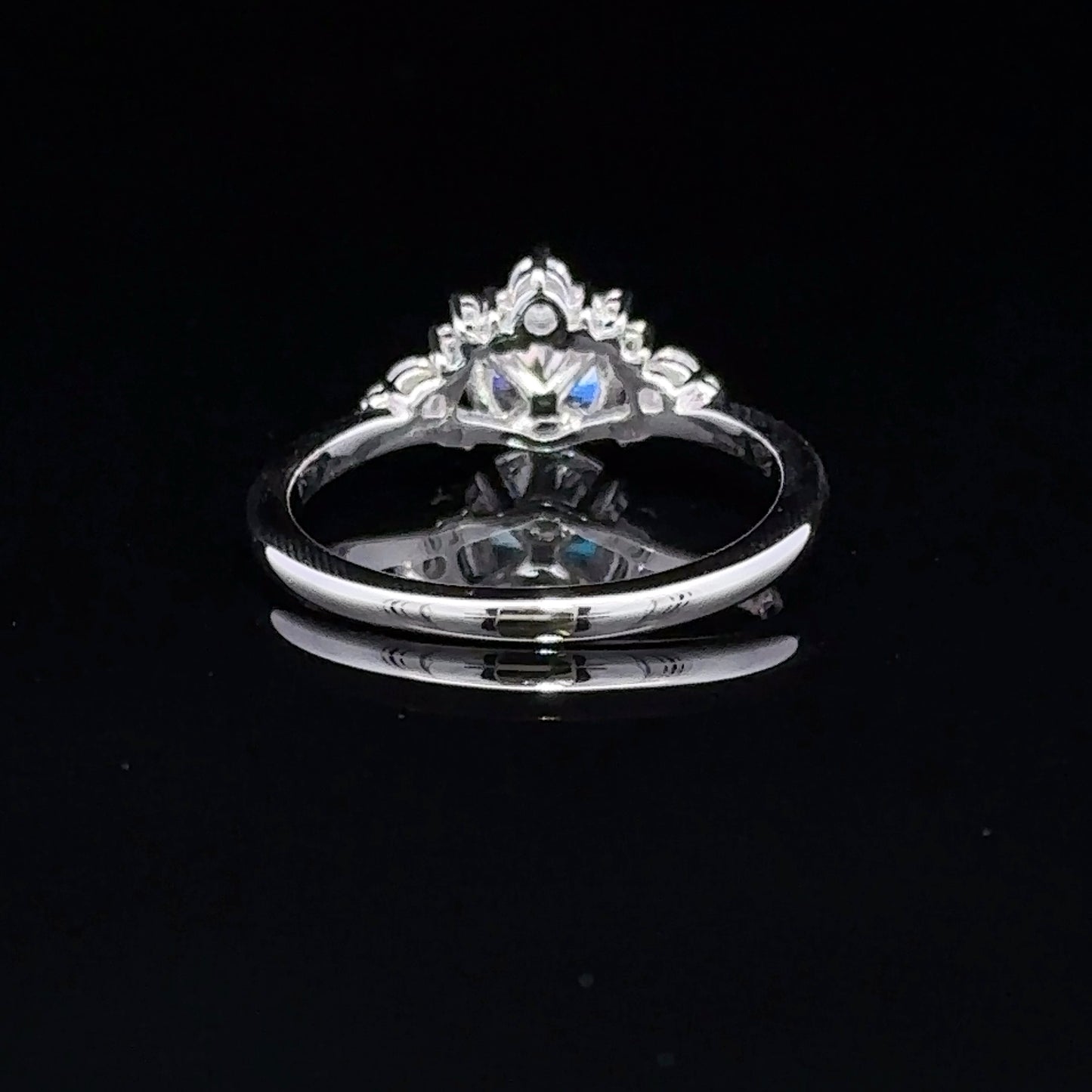 14K White Gold Natural Diamond Engagement Ring