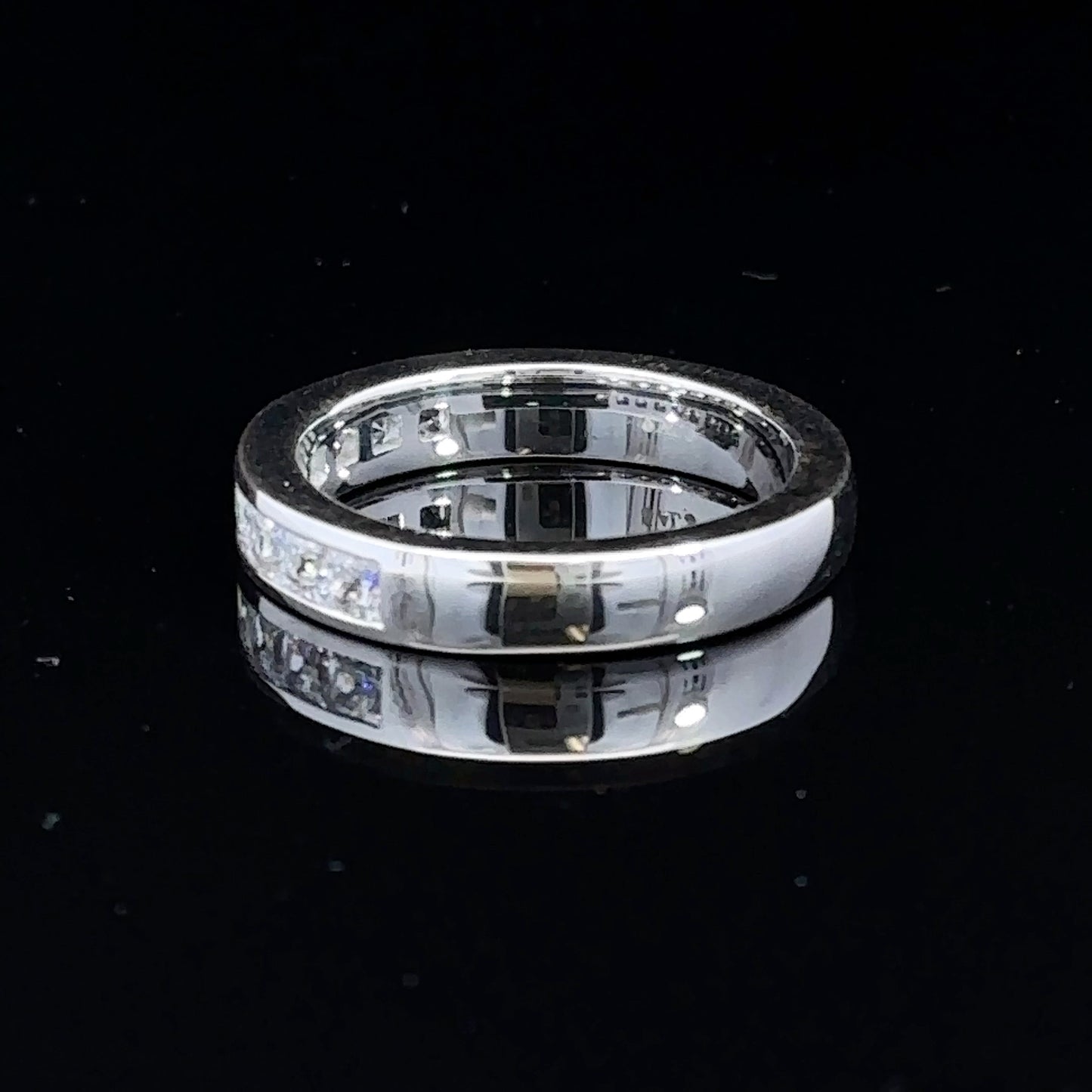 14K White 3 mm Square Men's Channel-Set Band