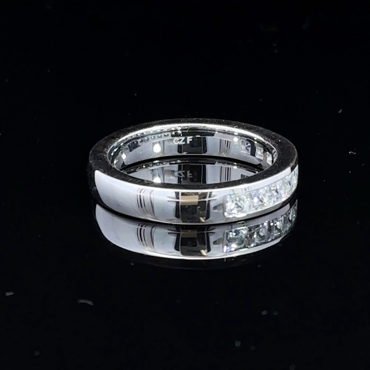 14K White 3 mm Square Men's Channel-Set Band