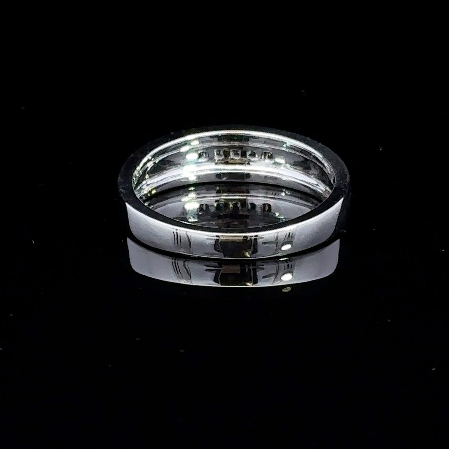 14K White 2.3 mm Square 5-Stone Band