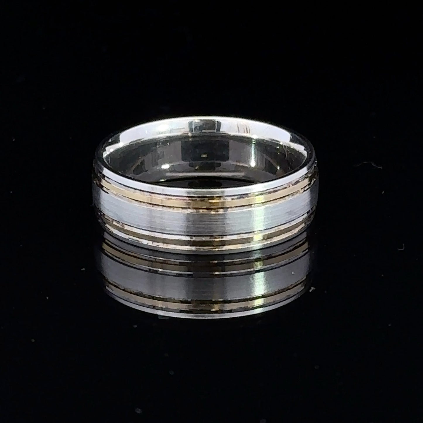 14K White/Yellow 7 mm Grooved Band